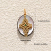 Wholesale Jewelry Elegant Abalone Shellfish Pendant Handmade Inlay Copper Plated Gold Geometric Heart Shape Necklace