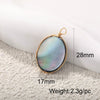 Wholesale Jewelry Elegant Abalone Shellfish Pendant Handmade Inlay Copper Plated Gold Geometric Heart Shape Necklace