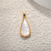 Wholesale Jewelry Elegant Abalone Shellfish Pendant Handmade Inlay Copper Plated Gold Geometric Heart Shape Necklace