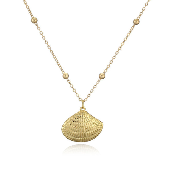 Wholesale Jewelry Elegant Animal Zodiac Copper O Word Chain Starfish Scallop Pearl Clavicle Necklace For Women Electroplated