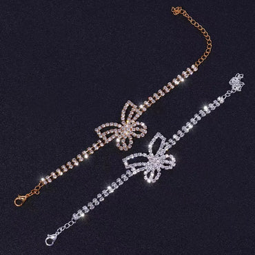 Wholesale Jewelry Elegant Butterfly Alloy Rhinestones Anklet