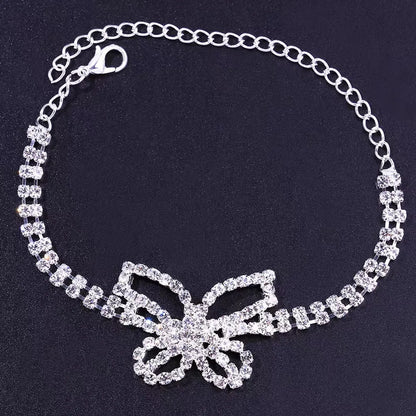 Wholesale Jewelry Elegant Butterfly Alloy Rhinestones Anklet