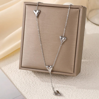 Wholesale Jewelry Elegant Classic Style Heart Shape 304 Stainless Steel 18K Gold Plated Plating Pendant Necklace