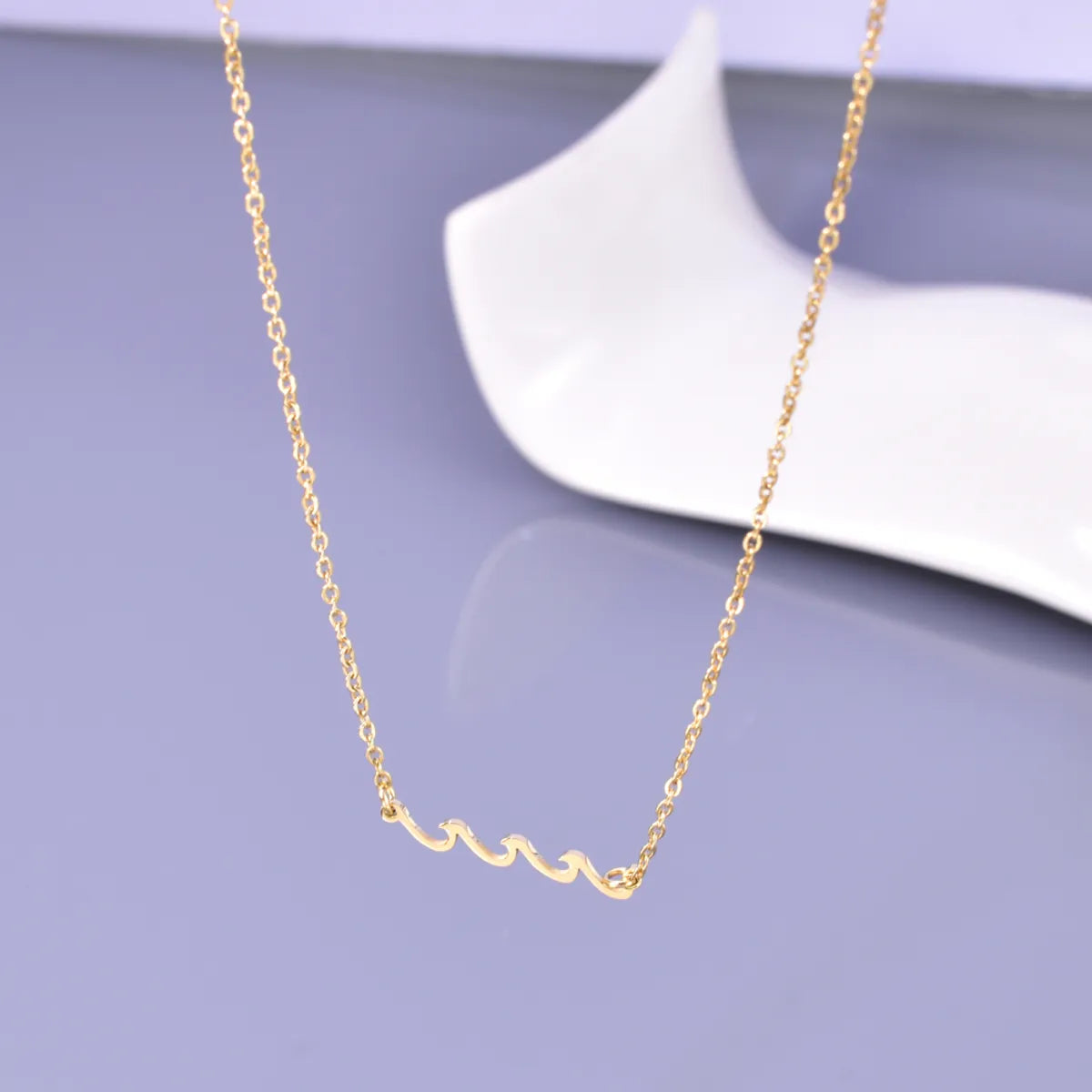 Wholesale Jewelry Elegant Classic Style Heart Shape Solid Color Bow Knot 304 Stainless Steel Titanium Steel 18K Gold Plated Plating Pendant Necklace