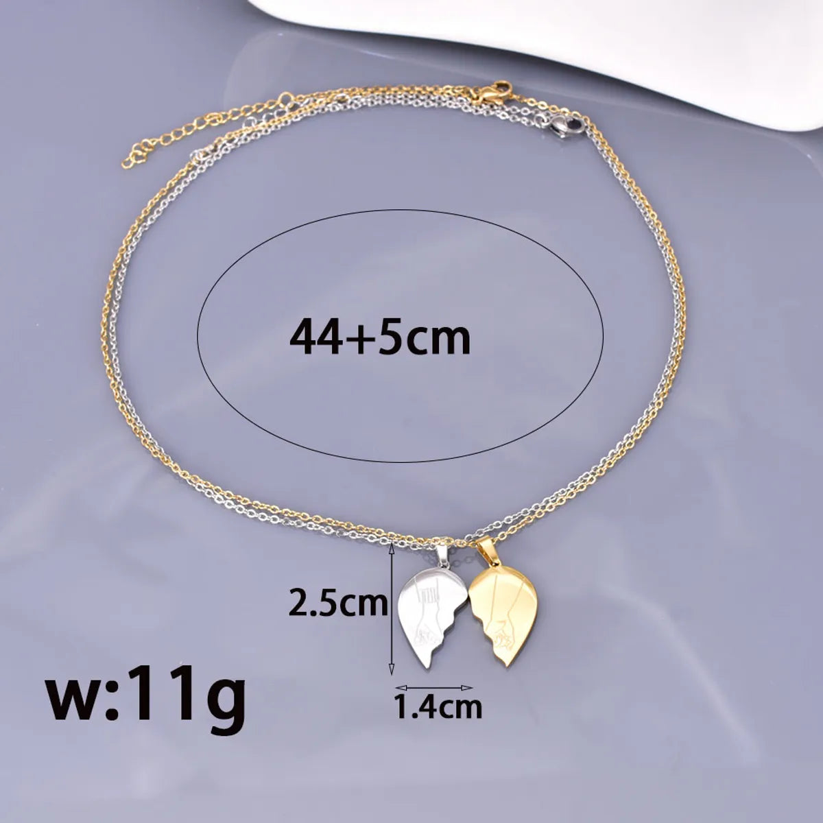 Wholesale Jewelry Elegant Classic Style Solid Color 304 Stainless Steel Titanium Steel 18K Gold Plated Layered Necklaces