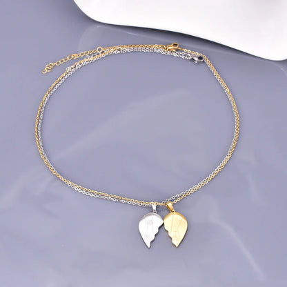 Wholesale Jewelry Elegant Classic Style Solid Color 304 Stainless Steel Titanium Steel 18K Gold Plated Layered Necklaces