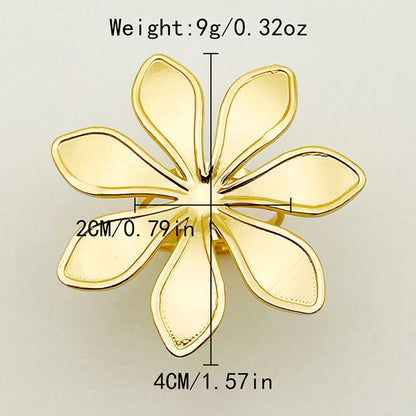 Wholesale Jewelry Elegant Classical Maple Leaf Heart Shape Flower 304 Stainless Steel 14K Gold Plated Enamel Plating Adjustable Ring Open Rings