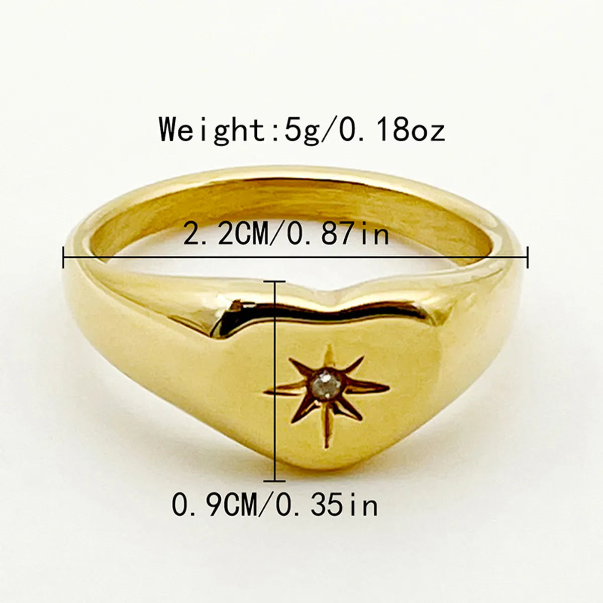 Wholesale Jewelry Elegant Commute Heart Shape Flower 304 Stainless Steel Zircon 14K Gold Plated Plating Inlay Rings