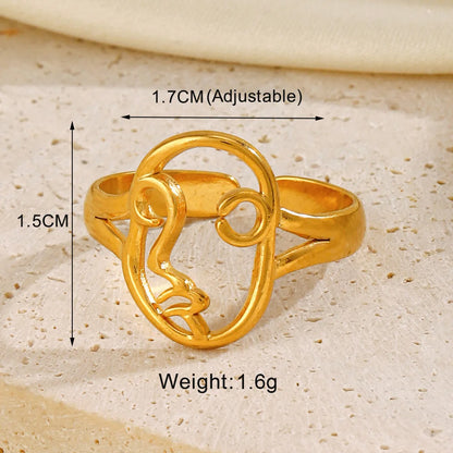 Wholesale Jewelry Elegant Cross Heart Shape Life Tree 304 Stainless Steel Open Rings