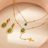 Wholesale Jewelry Elegant Cross Square Oval Titanium Steel Jewelry Set