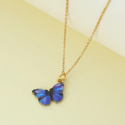 Wholesale Jewelry Elegant Cute Butterfly Alloy Pendant Necklace