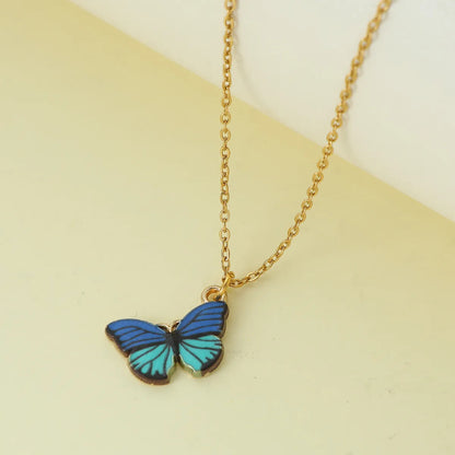 Wholesale Jewelry Elegant Cute Butterfly Alloy Pendant Necklace