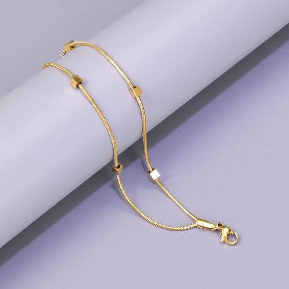 Wholesale Jewelry Elegant Cute Geometric 304 Stainless Steel 18K Gold Plated Plating Anklet