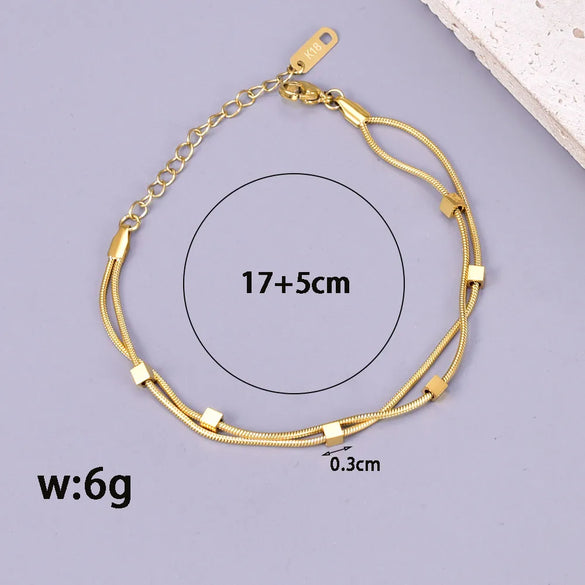 Wholesale Jewelry Elegant Cute Geometric 304 Stainless Steel 18K Gold Plated Plating Anklet