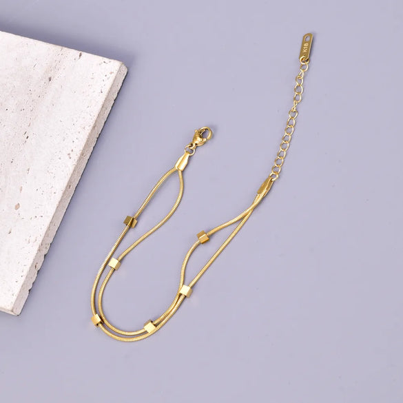 Wholesale Jewelry Elegant Cute Geometric 304 Stainless Steel 18K Gold Plated Plating Anklet