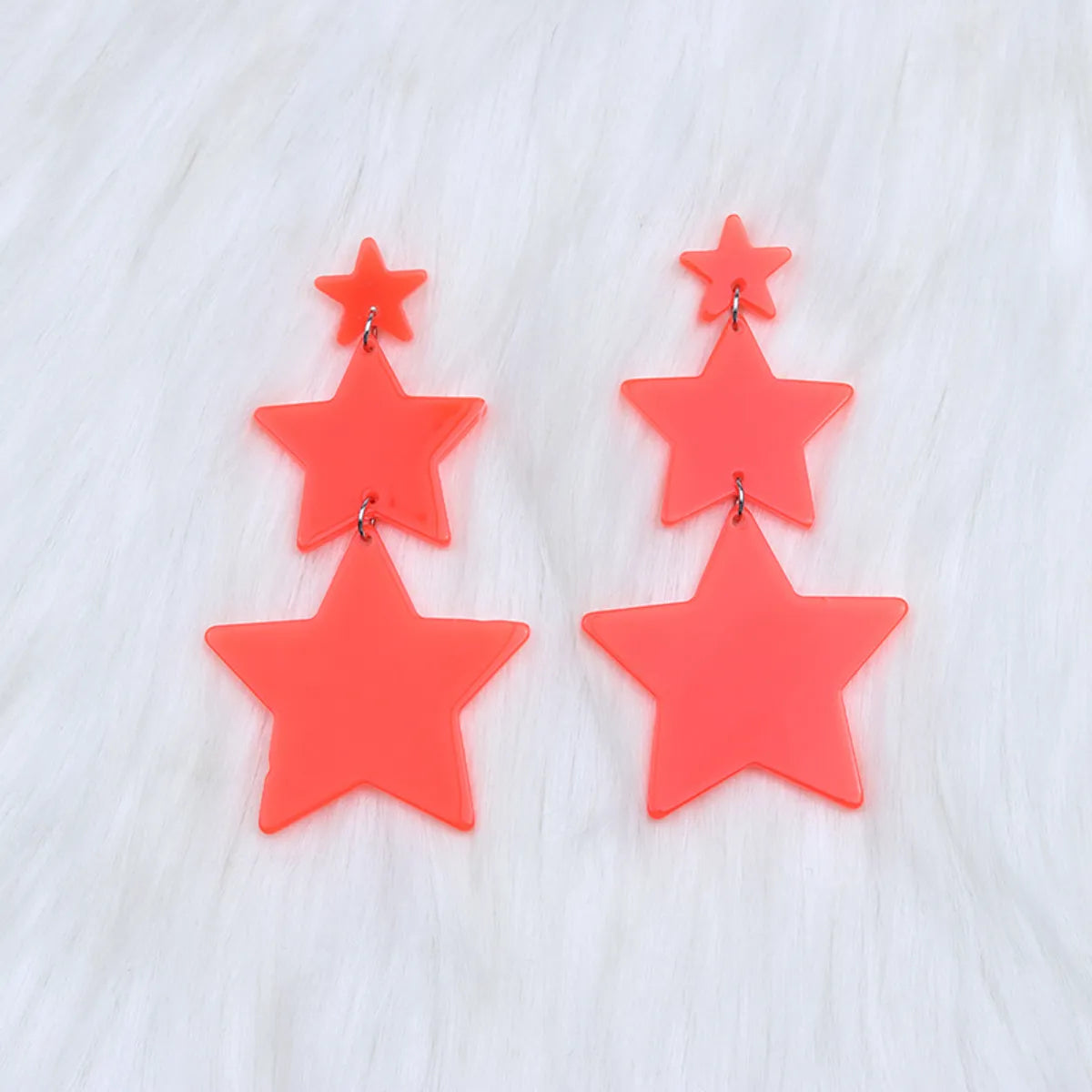 Wholesale Jewelry Elegant Cute Geometric Star Arylic Spray Paint Drop Earrings