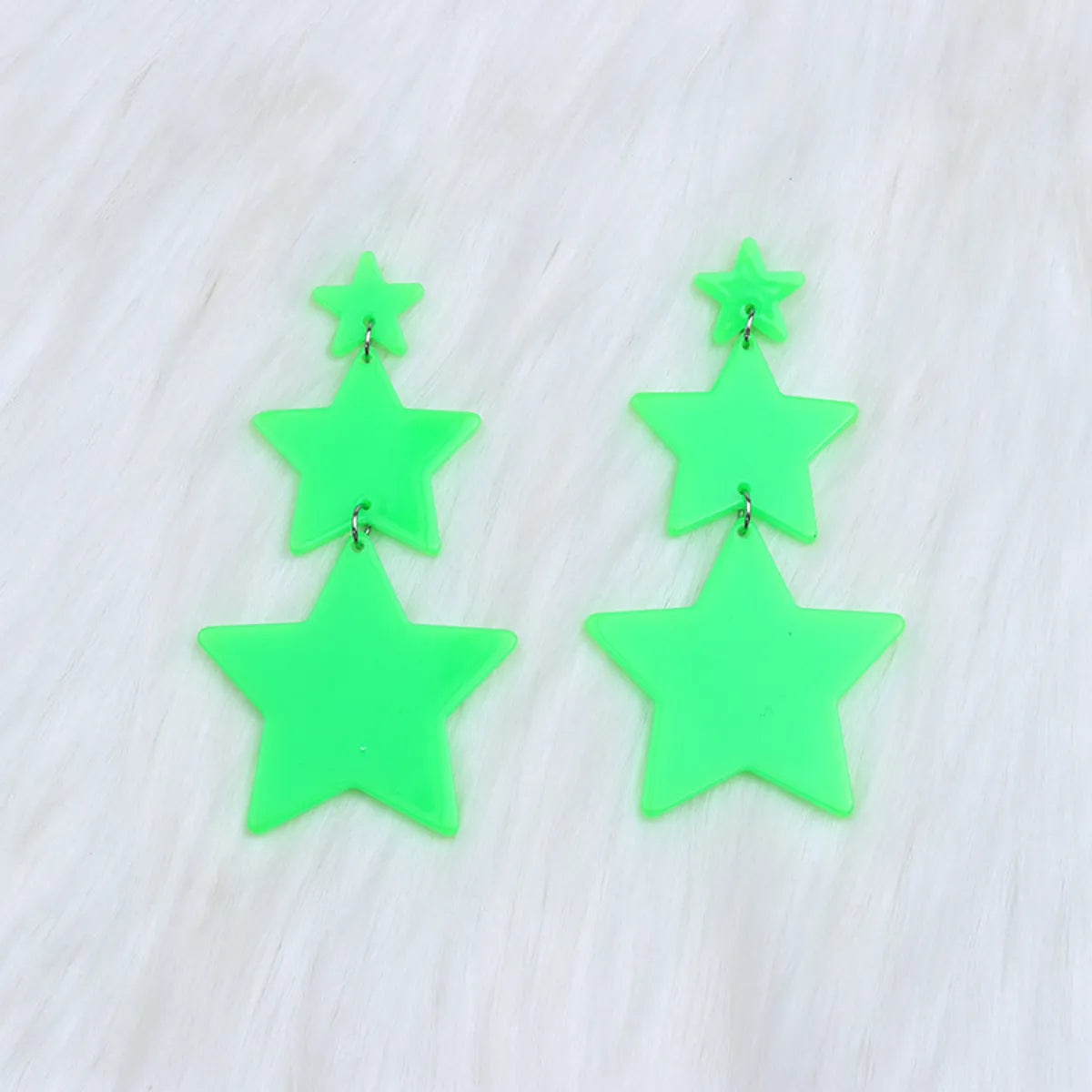 Wholesale Jewelry Elegant Cute Geometric Star Arylic Spray Paint Drop Earrings