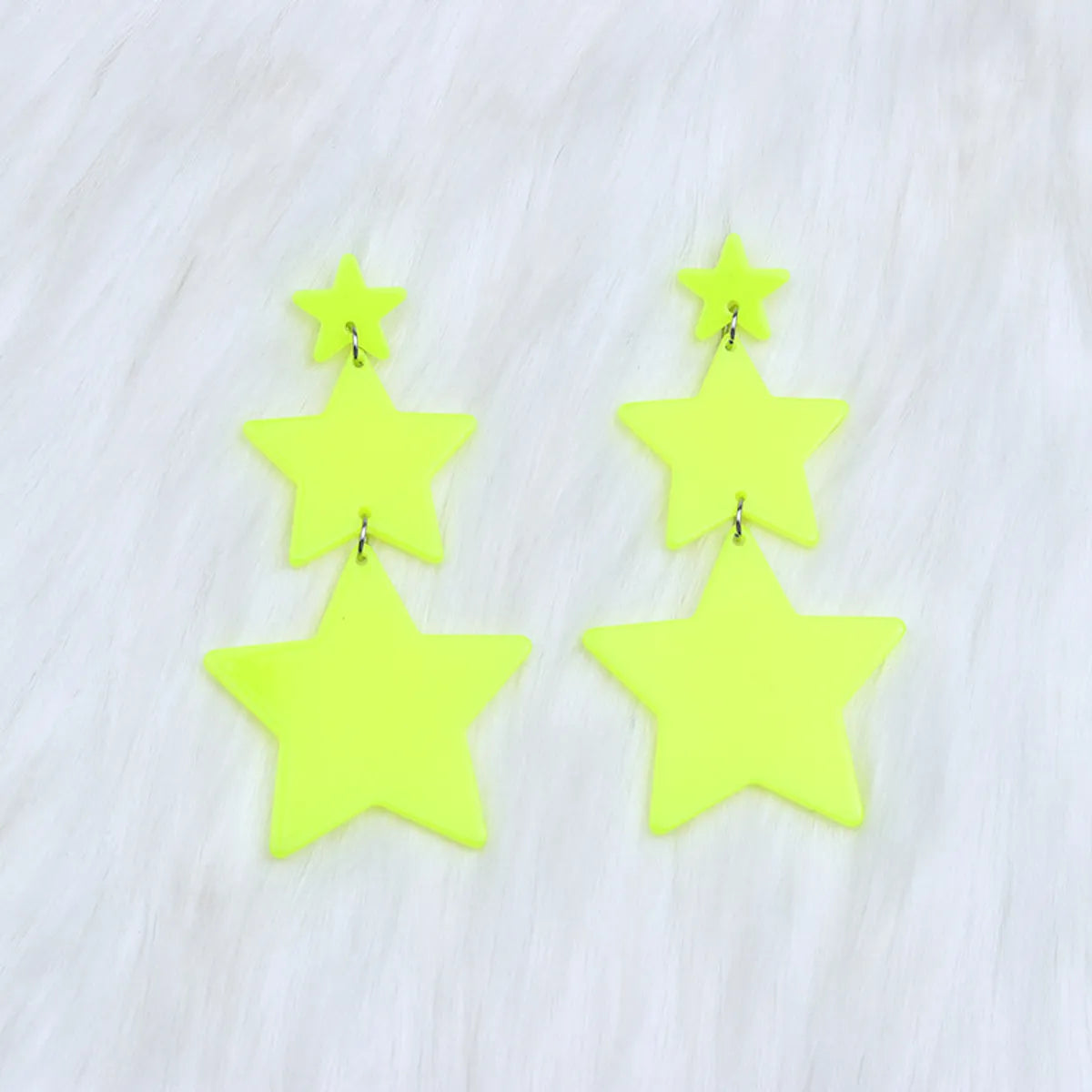 Wholesale Jewelry Elegant Cute Geometric Star Arylic Spray Paint Drop Earrings