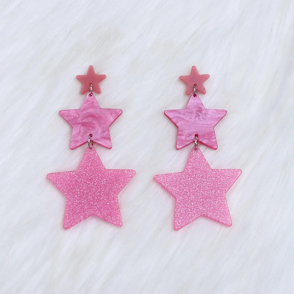 Wholesale Jewelry Elegant Cute Geometric Star Arylic Spray Paint Drop Earrings