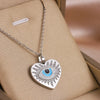 Wholesale Jewelry Elegant Cute Streetwear Devil'S Eye Heart Shape Eye 316 Stainless Steel  Brass Rhinestones Zircon 18K Gold Plated Inlay Pendant Necklace