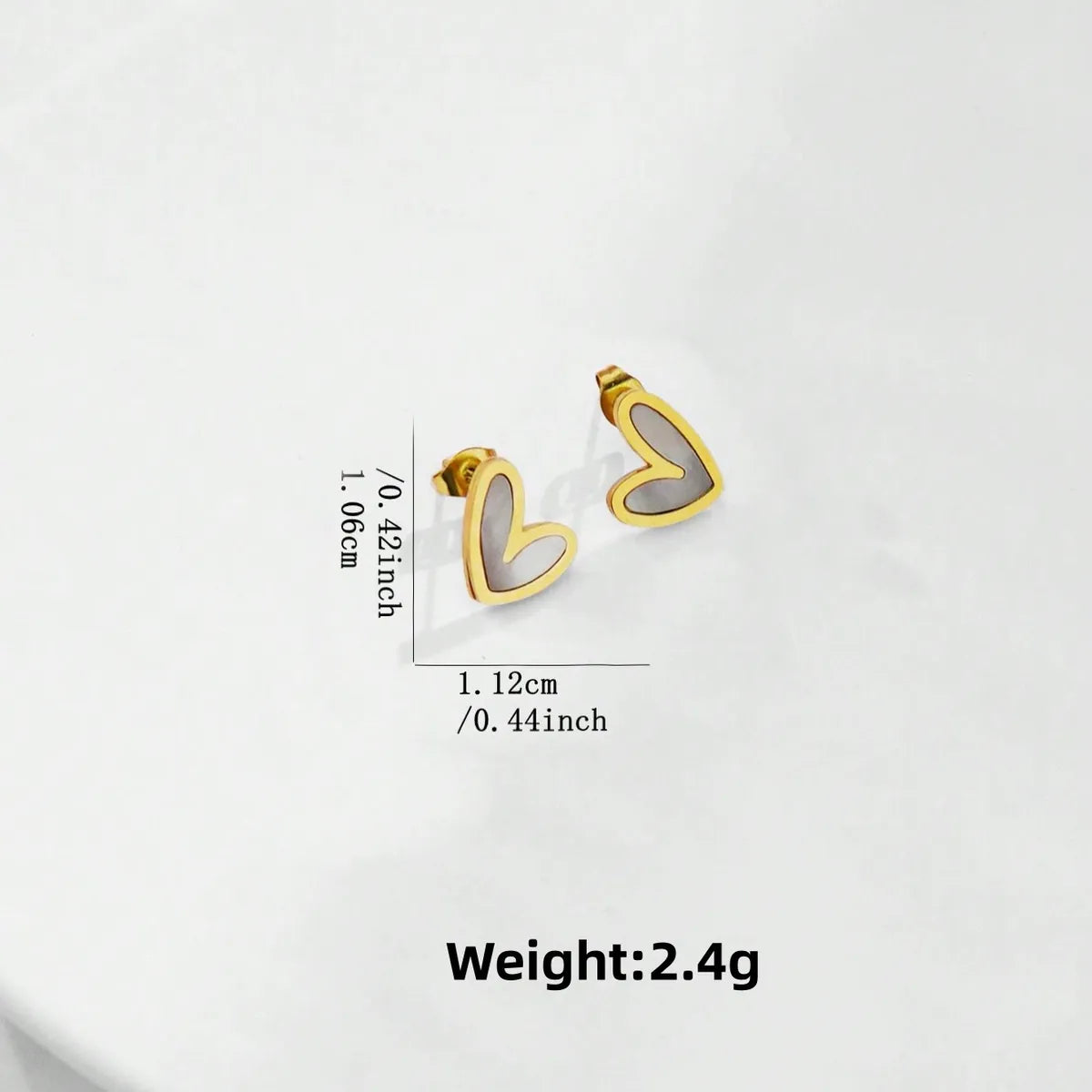 Wholesale Jewelry Elegant Cute Sweet Heart Shape 304 Stainless Steel Shell 18K Gold Plated Plating Inlay Earrings Necklace