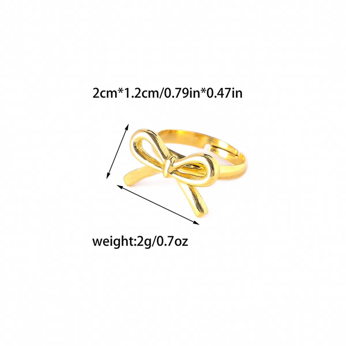 Wholesale Jewelry Elegant Cute Sweet Round Heart Shape Bow Knot 304 Stainless Steel 14K Gold Plated Plating Hollow Out Rings