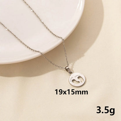 Wholesale Jewelry Elegant Devil'S Eye Palm 304 Stainless Steel Chain Pendant Necklace