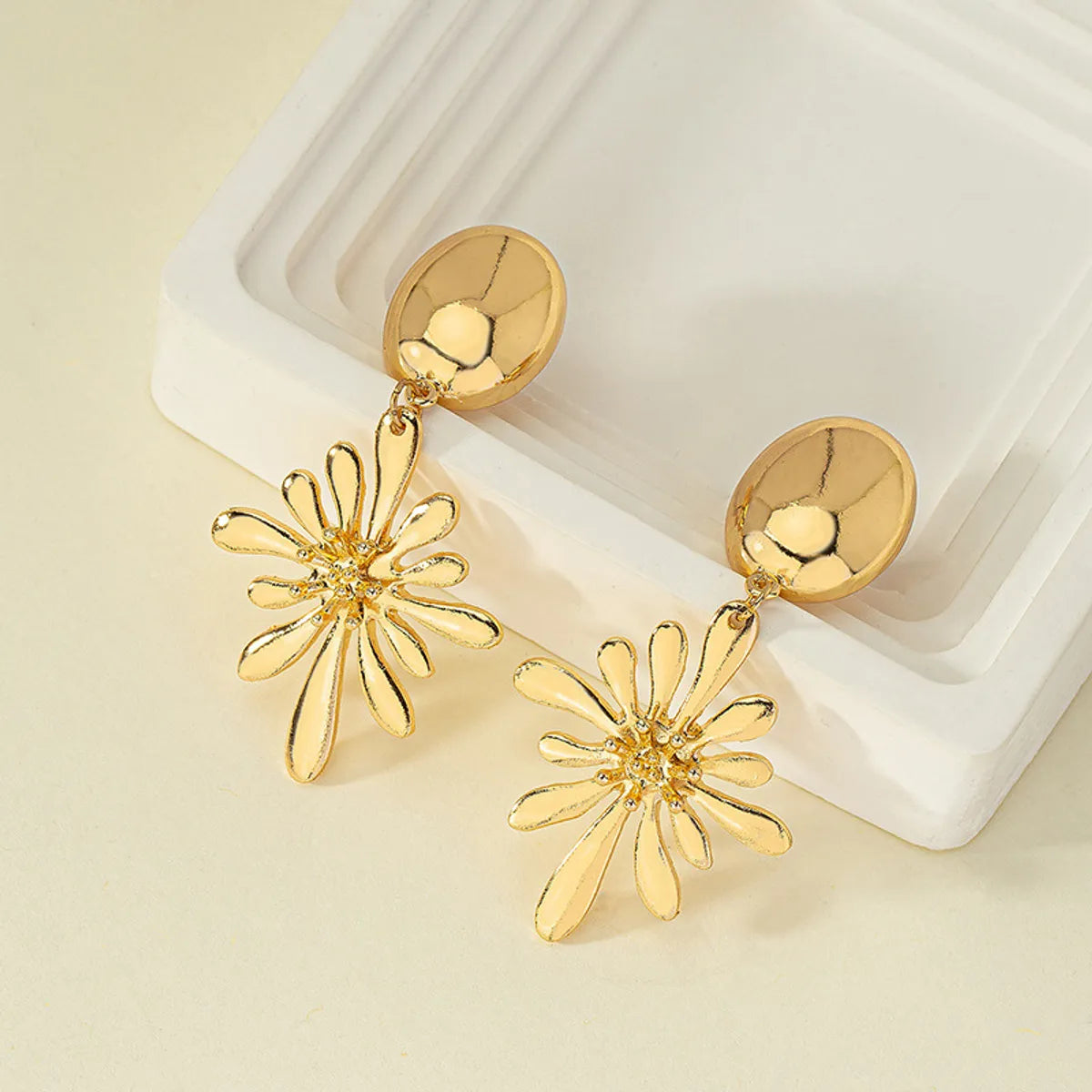 Wholesale Jewelry Elegant Flower Metal Plating Drop Earrings