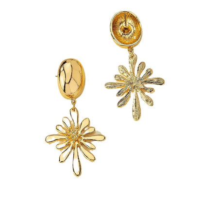 Wholesale Jewelry Elegant Flower Metal Plating Drop Earrings