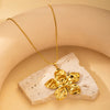 Wholesale Jewelry Elegant Flower Titanium Steel Pendant Necklace