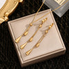 Wholesale Jewelry Elegant French Style Streetwear Geometric 304 Stainless Steel 18K Gold Plated Plating Jewelry Set