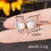 Wholesale Jewelry Elegant Geometric Copper Imitation Pearl Earrings For Women