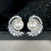 Wholesale Jewelry Elegant Geometric Copper Imitation Pearl Earrings For Women