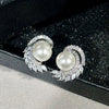 Wholesale Jewelry Elegant Geometric Copper Imitation Pearl Earrings For Women