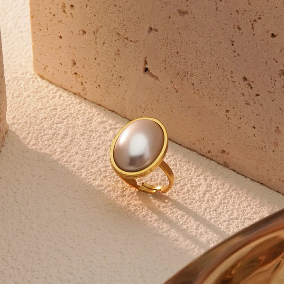 Wholesale Jewelry Elegant Geometric Oval 304 Stainless Steel 18K Gold Plated Jewelry Set