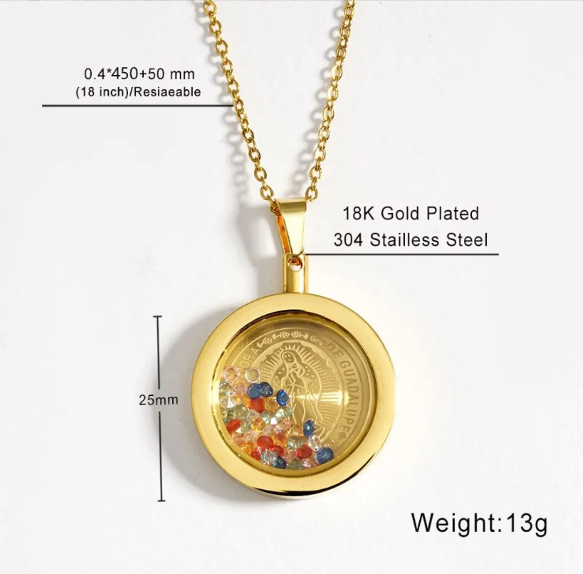 Wholesale Jewelry Elegant Geometric Round Titanium Steel Pendant Necklace