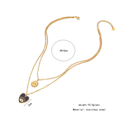 Wholesale Jewelry Elegant Glam Eye 304 Stainless Steel 18K Gold Plated Plating Pendant Necklace