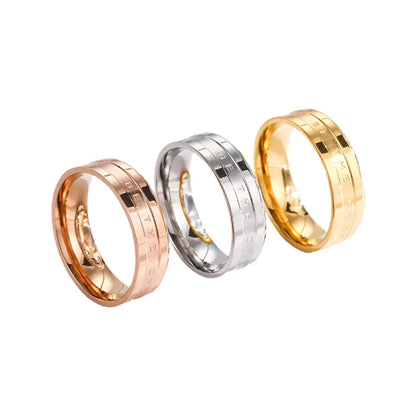 Wholesale Jewelry Elegant Glam Luxurious Round Titanium Steel 18K Gold Plated Round Rings