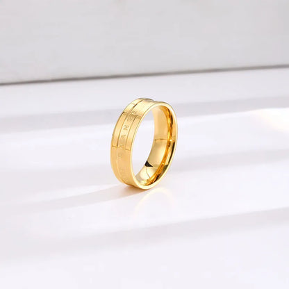 Wholesale Jewelry Elegant Glam Luxurious Round Titanium Steel 18K Gold Plated Round Rings