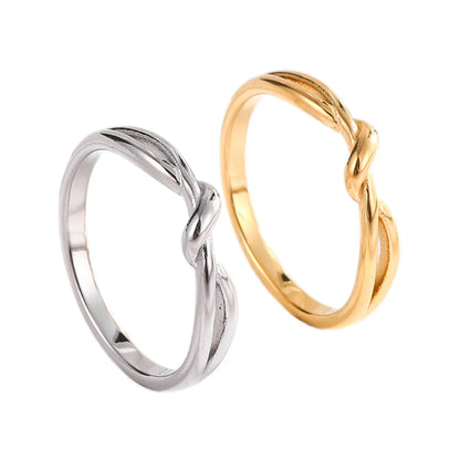 Wholesale Jewelry Elegant Glam Luxurious Solid Color Titanium Steel Diamond 18K Gold Plated Plating Inlay Rings