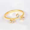 Wholesale Jewelry Elegant Glam Solid Color 304 Stainless Steel Rhinestones 18K Gold Plated Plating Inlay Rings