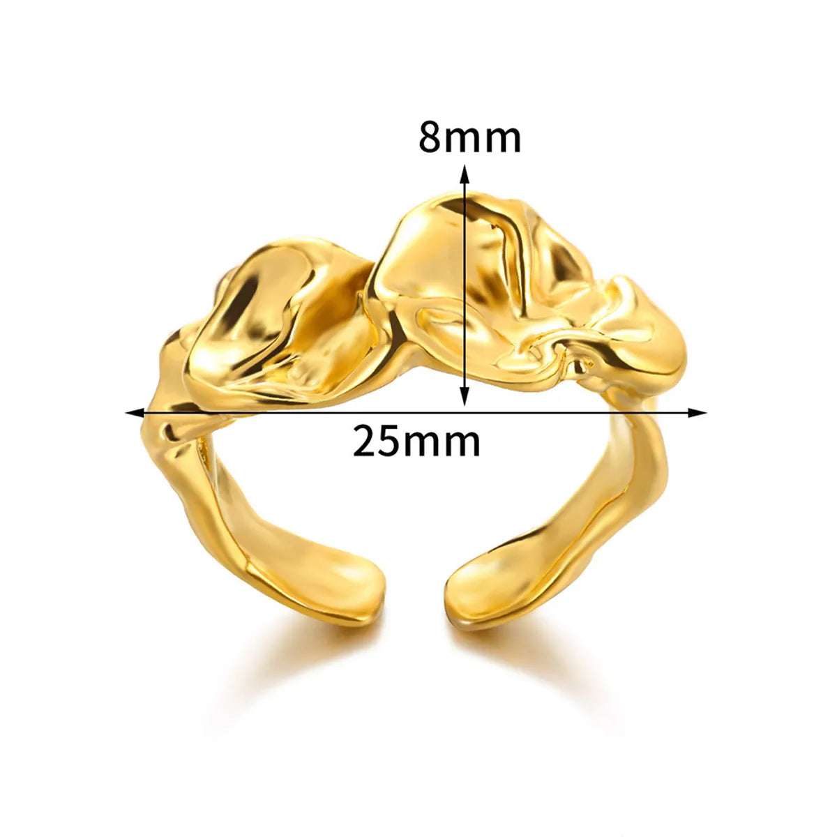 Wholesale Jewelry Elegant Irregular Solid Color 304 Stainless Steel Open Rings