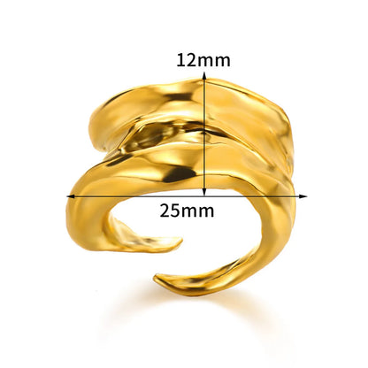 Wholesale Jewelry Elegant Irregular Solid Color 304 Stainless Steel Open Rings