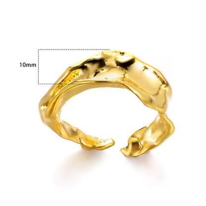 Wholesale Jewelry Elegant Irregular Solid Color 304 Stainless Steel Open Rings