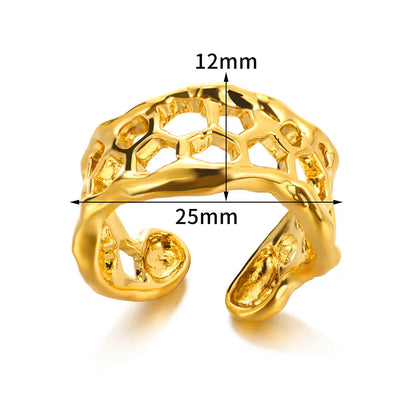 Wholesale Jewelry Elegant Irregular Solid Color 304 Stainless Steel Open Rings