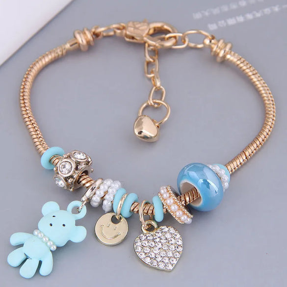 Elegant Lady Bear Heart Shape Alloy Plating Inlay Zircon Women'S Bangle