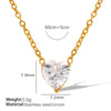 Wholesale Jewelry Elegant Lady Simple Style Heart Shape Titanium Steel Zircon Plating Jewelry Set