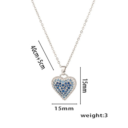 Wholesale Jewelry Elegant Lady Streetwear Heart Shape 304 Stainless Steel Copper Plating Pendant Necklace