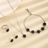 Wholesale Jewelry Elegant Lady Streetwear Parthenocissus Grass 304 Stainless Steel Acrylic Inlay Rings Earrings Necklace