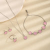 Wholesale Jewelry Elegant Lady Streetwear Parthenocissus Grass 304 Stainless Steel Acrylic Inlay Rings Earrings Necklace